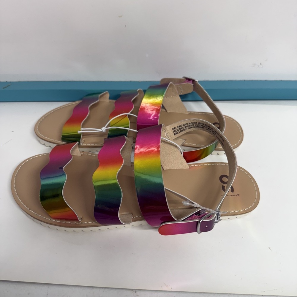 SO Girls Grayce rainbow Sandals Size 6New with Tags